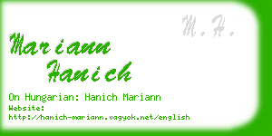 mariann hanich business card